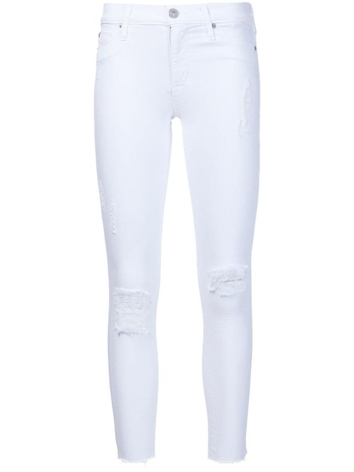 Hudson Cropped Skinny Jeans - White