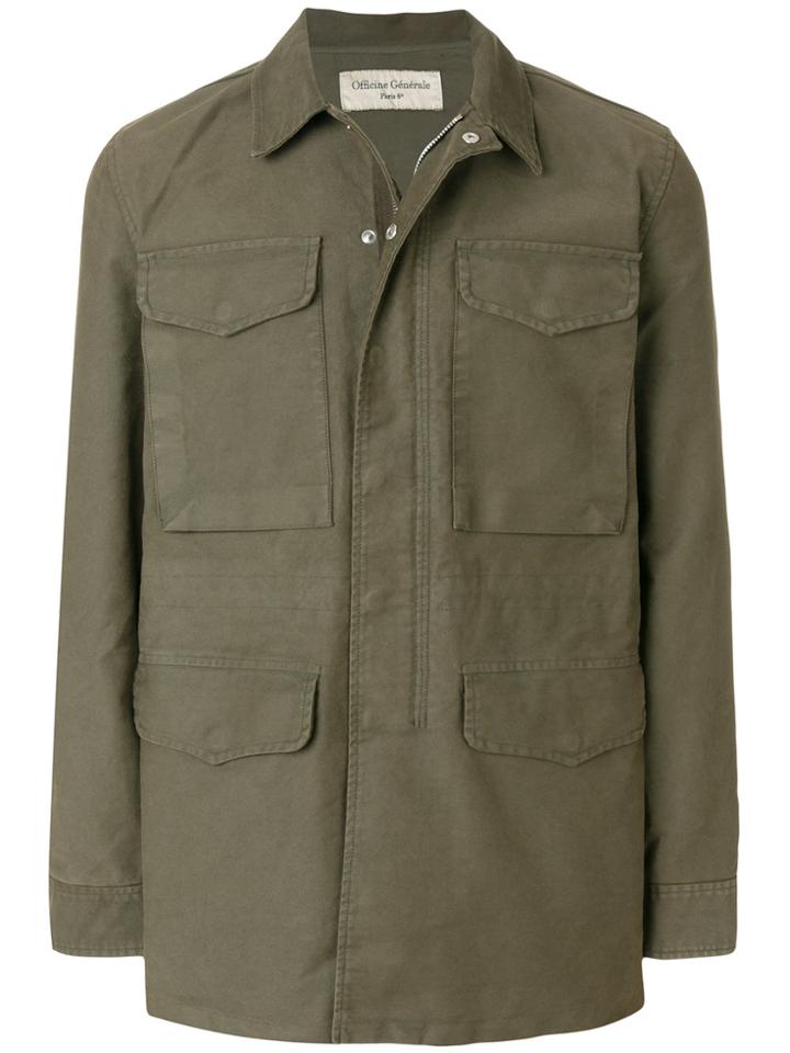 Officine Generale Concealed Multi Pocket Jacket - Green