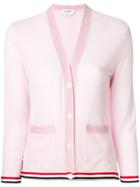 Thom Browne Relaxed Fit V-neck Cardigan - Pink & Purple