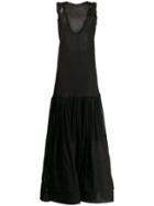 Alberta Ferretti Sheer Tank Dress - Black