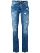 Dondup - Ripped Trim Jeans - Women - Cotton - 29, Blue, Cotton