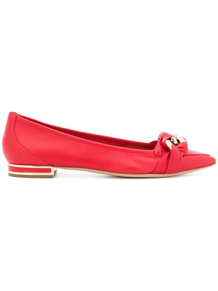 Casadei Wrapped Chain Ballerina Flats - Red