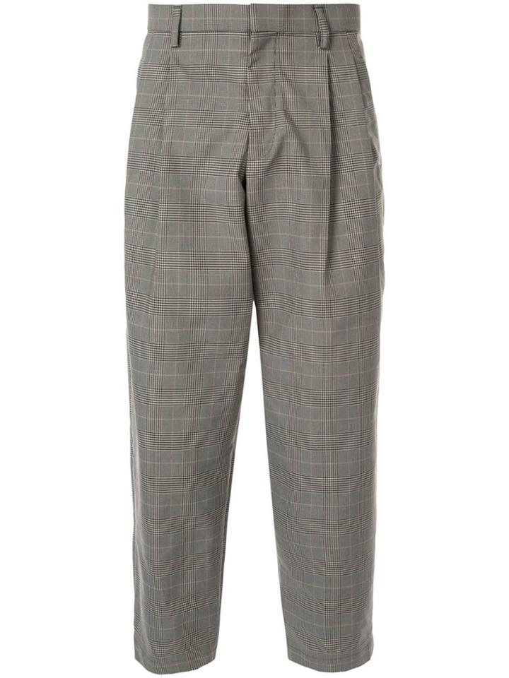 Kolor Plaid Cropped Trousers - Neutrals