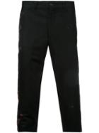 Comme Des Garçons Pre-owned Paint Splattered Cropped Trousers - Black