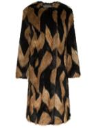 Givenchy Oversized Faux Fur Coat - Brown