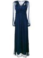 P.a.r.o.s.h. - Layered Maxi Dress - Women - Silk/polyester - L, Women's, Blue, Silk/polyester