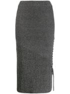 Mcq Alexander Mcqueen Lace-up Pencil Skirt - Grey