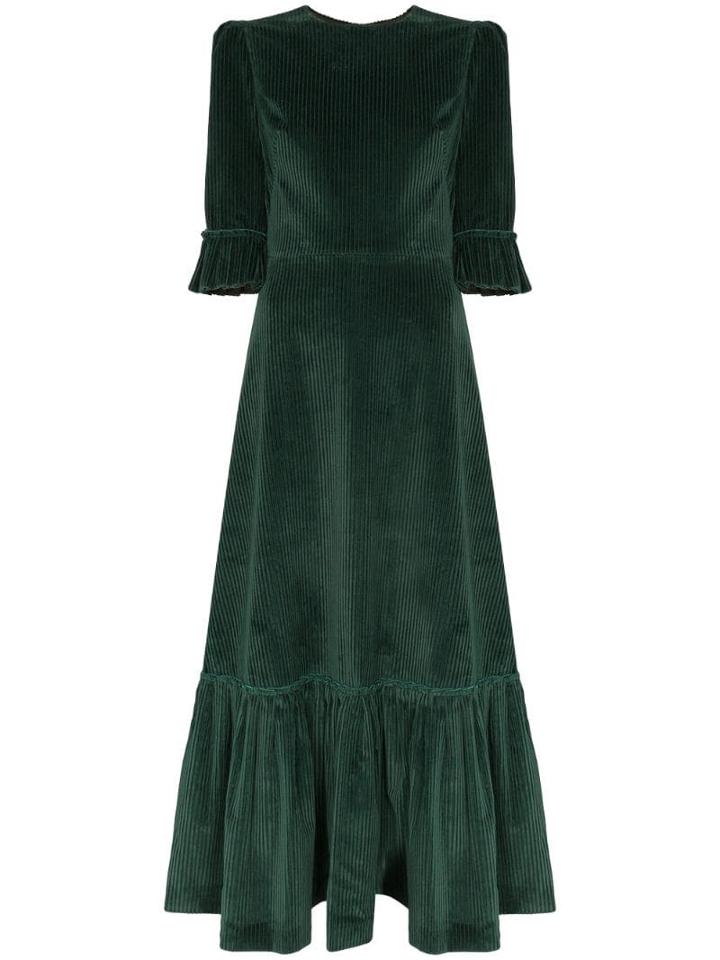 The Vampire's Wife Corduroy Maxi Dress - Green