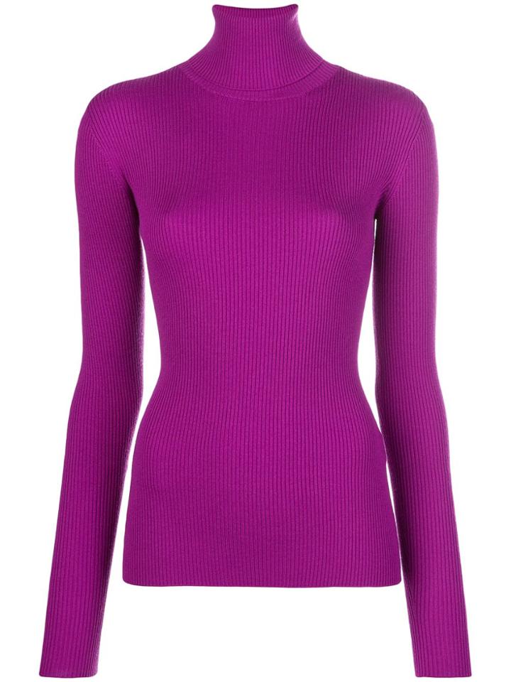 Dolce & Gabbana Roll Neck Ribbed Jumper - Pink & Purple