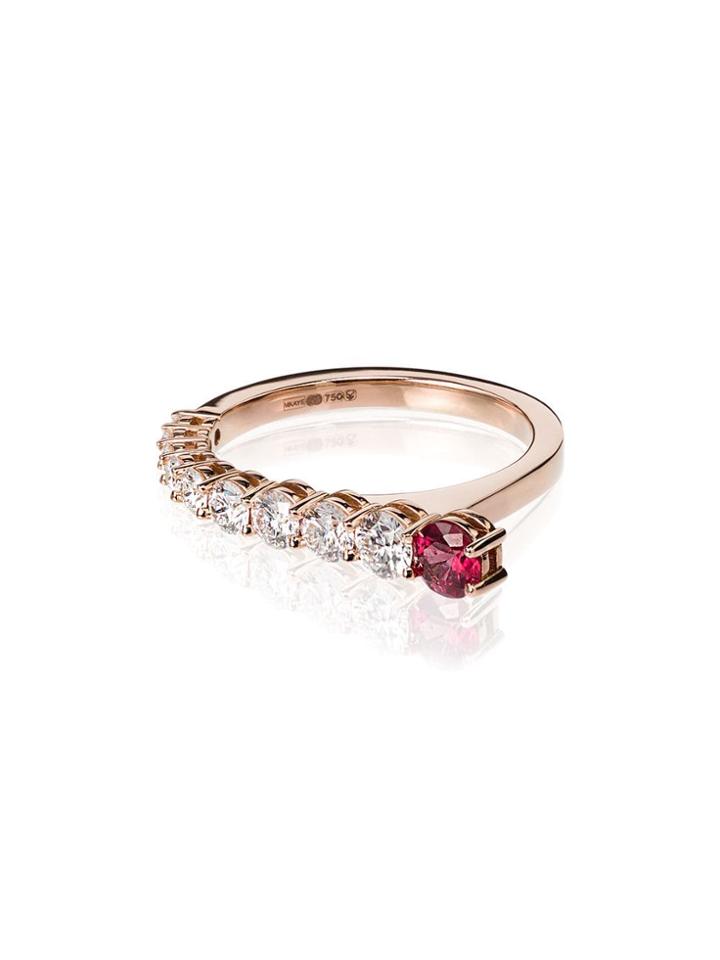 Melissa Kaye 18kt Rose Gold Aria Ruby And Diamond Ring