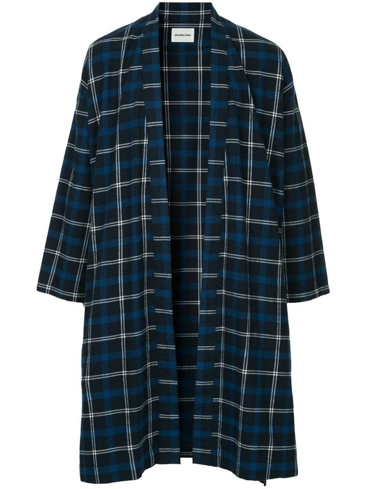 Monkey Time Checked Mid-length Jacket - Blue
