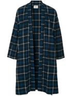 Monkey Time Checked Mid-length Jacket - Blue