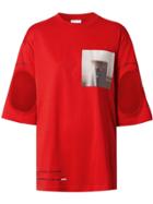 Burberry Cut-out Detail Montage Print Oversized T-shirt - Red