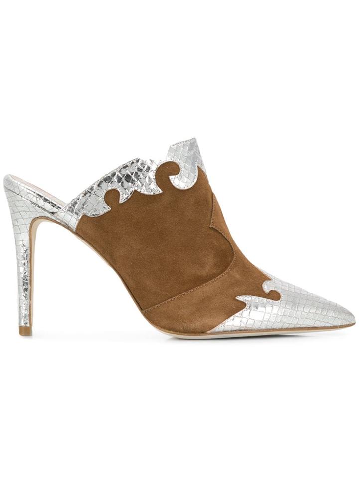 Paris Texas Embellished Stiletto Mules - Brown