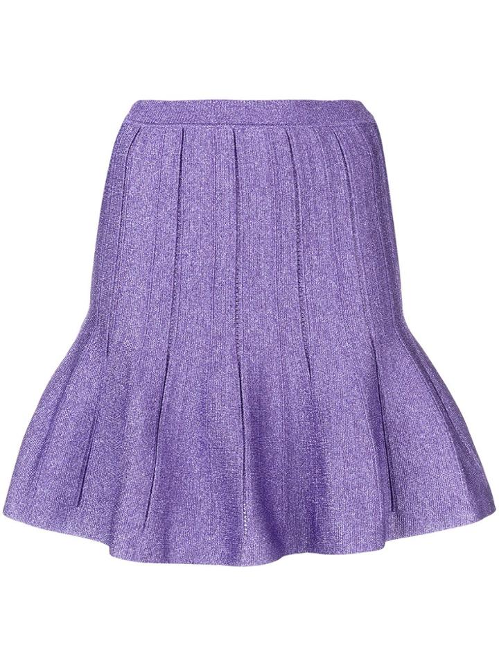 Alberta Ferretti Lamé Ruffled Mini Skirt - Pink & Purple