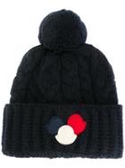 Moncler Pom Pom Beanie Hat, Men's, Blue, Cashmere/wool