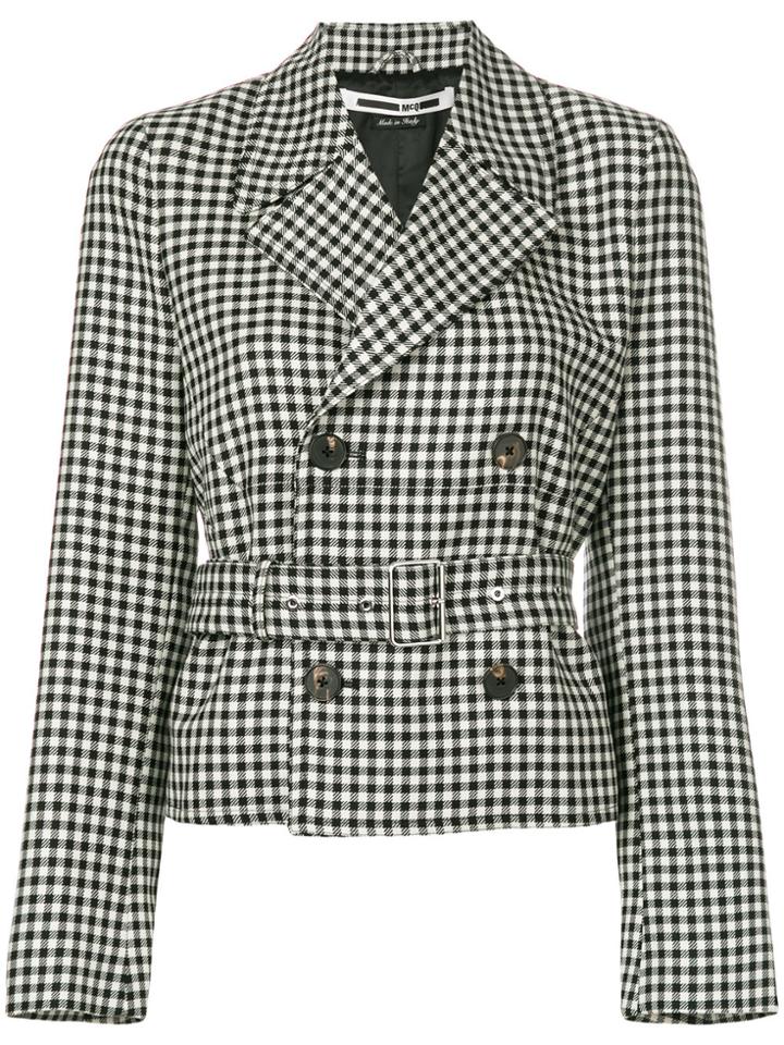 Mcq Alexander Mcqueen Belted Check Jacket - Black