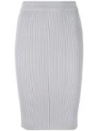 Katya Dobryakova Ribbed Fitted Midi Skirt - Grey