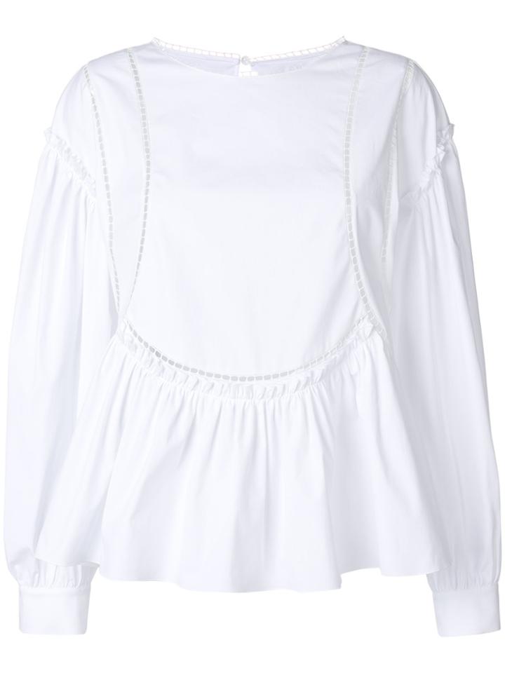Alberta Ferretti Frill Seam Top - White