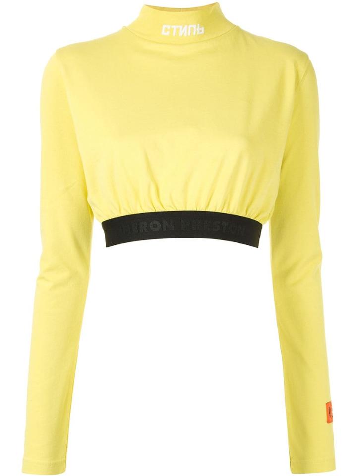 Heron Preston Turtleneck Crop Top - Yellow