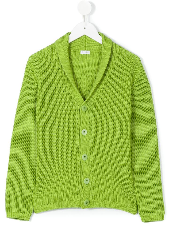 Il Gufo - Shawl Collar Cardigan - Kids - Cotton - 10 Yrs, Green