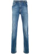 Versace Jeans Slim Fit Paint Splatter Jeans - Blue