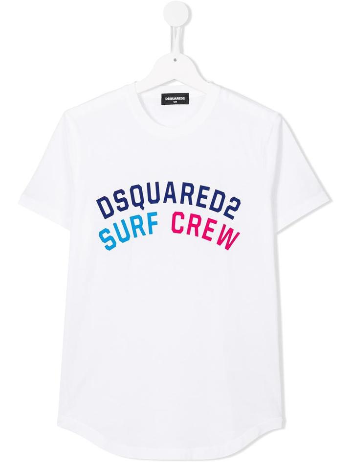 Dsquared2 Kids Surf Crew T-shirt, Boy's, Size: 14 Yrs, White