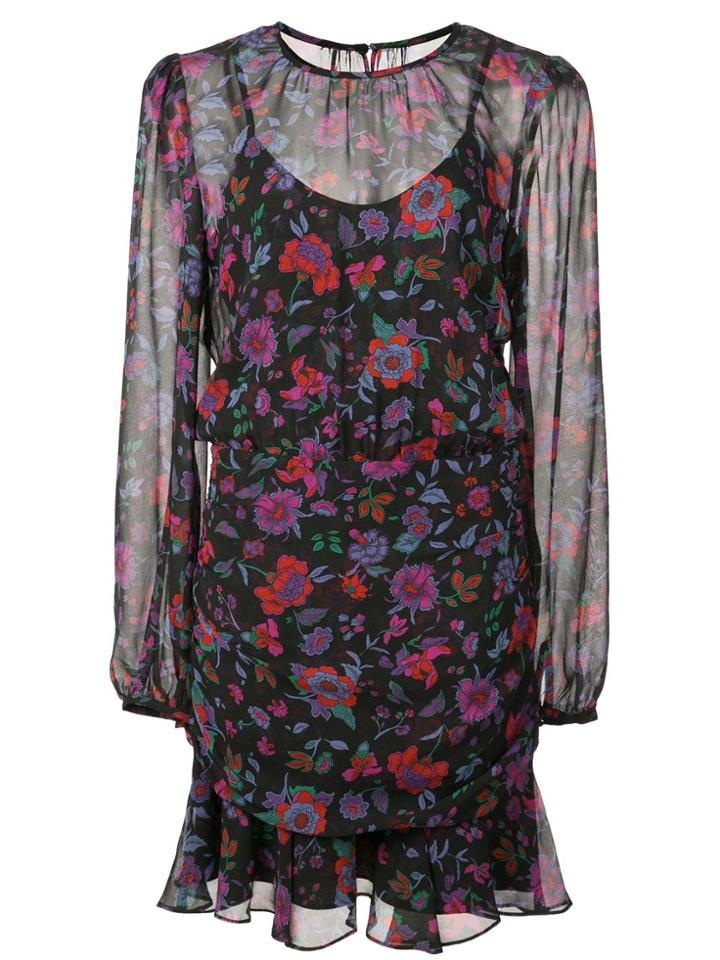 Veronica Beard Floral Print Dress - Black