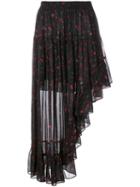 Iro Floral Print Skirt, Women's, Size: 40, Black, Viscose/polyester