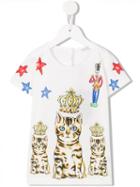 Dolce & Gabbana Kids Bengal Cat Print T-shirt, Girl's, Size: 8 Yrs, White