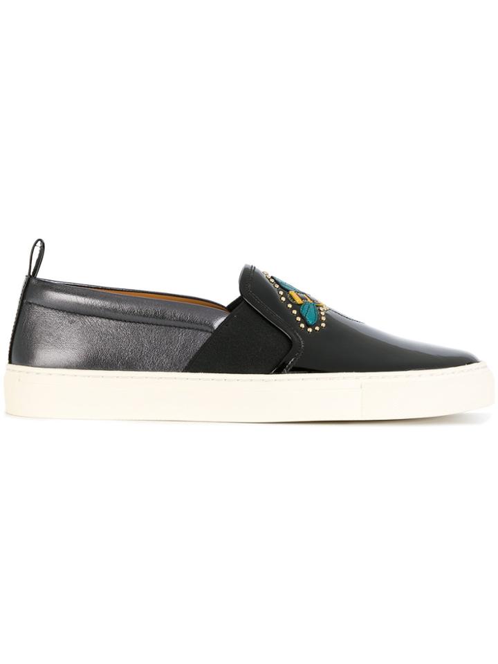 Bally Embroidered Slip-on Sneakers - Black