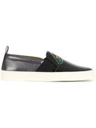 Bally Embroidered Slip-on Sneakers - Black