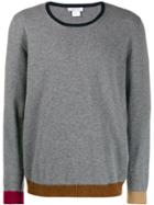 Avant Toi Colour Block Crewneck Sweater - Grey