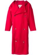 Jc De Castelbajac Pre-owned Hooded Oversized Coat - Red