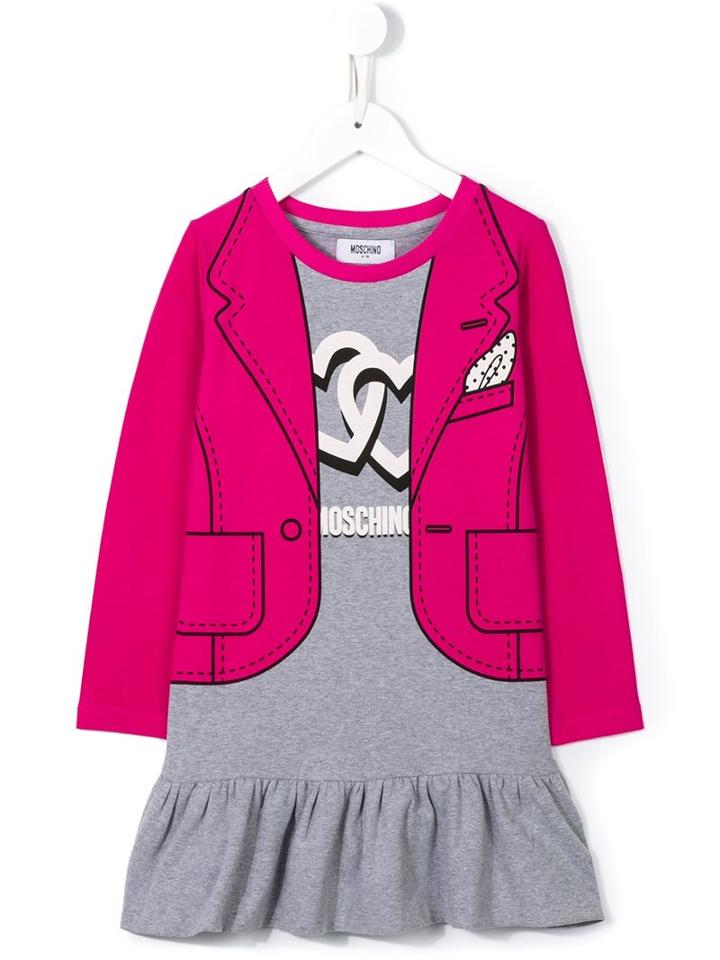 Moschino Kids Trompe L'oeil Dress, Girl's, Size: 10 Yrs, Pink/purple