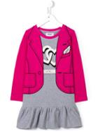 Moschino Kids Trompe L'oeil Dress, Girl's, Size: 10 Yrs, Pink/purple