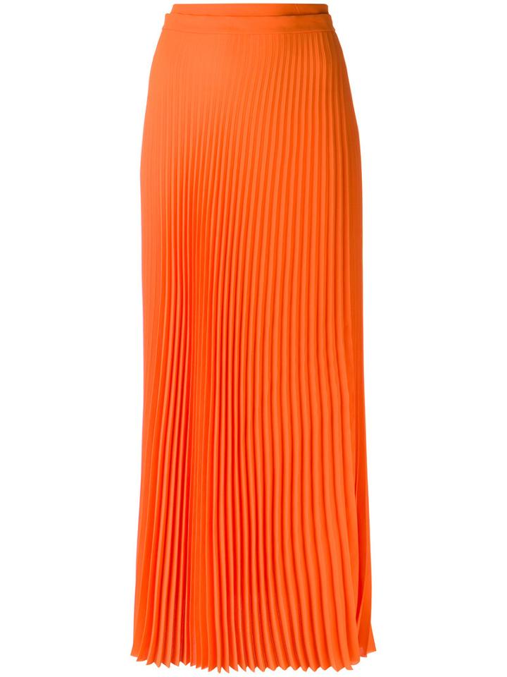 Haider Ackermann - Long Pleated Skirt - Women - Polyester - 40, Women's, Yellow/orange, Polyester