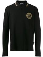 Versace Jeans Couture Long-sleeved Logo Polo Shirt - Black