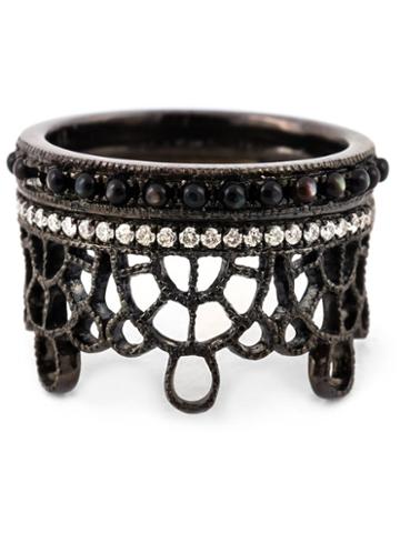 Jo Lle Jewellery Antique Effect Diamond Crown Ring