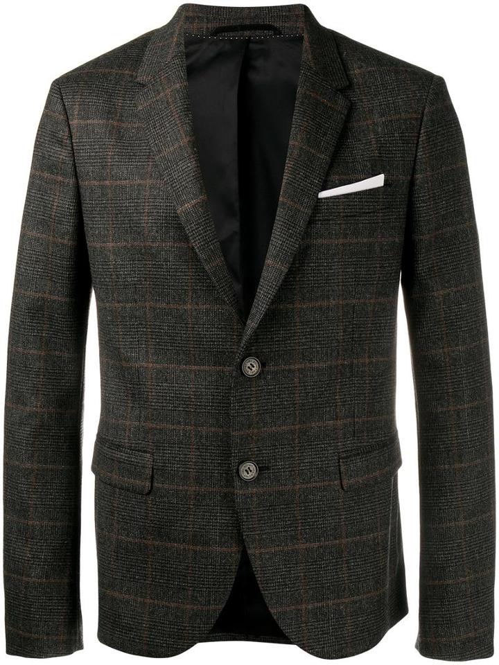 Neil Barrett Two-button Blazer, Men's, Size: 48, Brown, Polyamide/polyester/spandex/elastane/virgin Wool