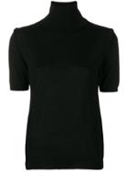P.a.r.o.s.h. Exposed Shoulder Seam Knitted Top - Black