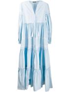 Wandering Flared Maxi Dress - Blue