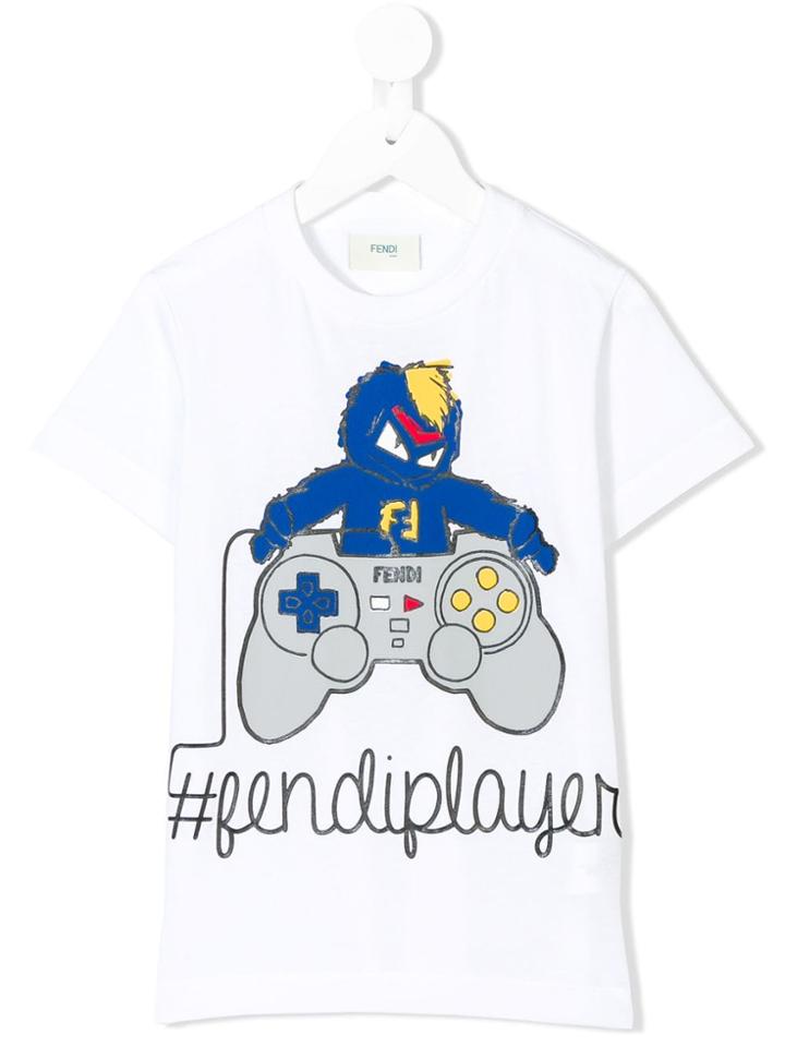 Fendi Kids Monster Shortsleeved T-shirt - White
