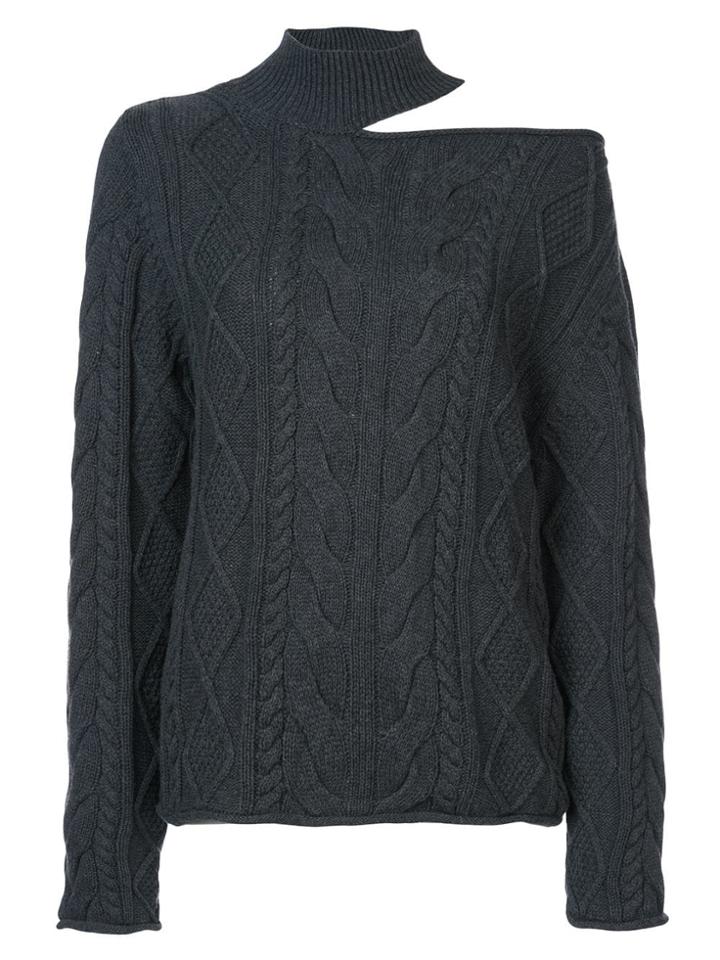 Rta Shoulder Cut-out Jumper - Grey