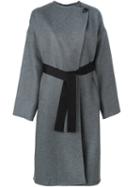 Isabel Marant 'fargo' Belted Coat, Women's, Size: 40, Grey, Cotton/virgin Wool/cashmere