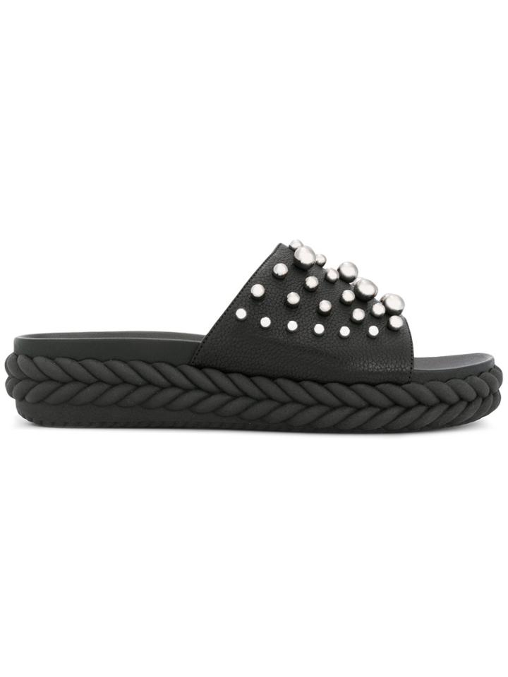 Baldinini Studded Open-toe Sandals - Black