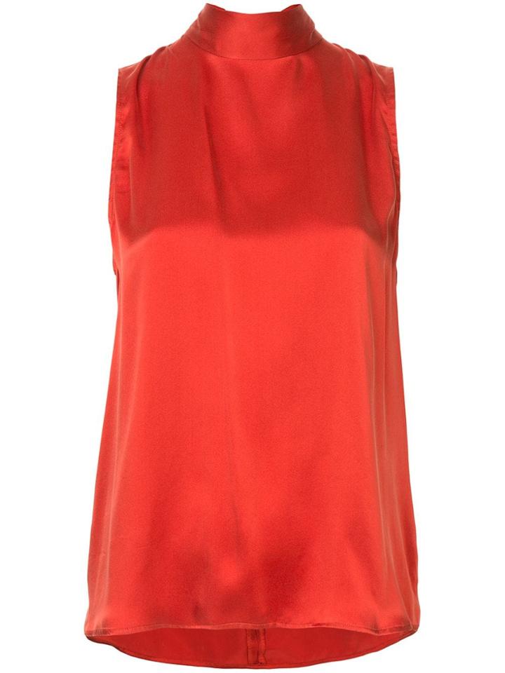 Nobody Denim Split Sleeveless Blouse - Red