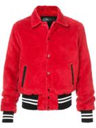 Amiri Synthetic Fur Bomber Jacket - Red
