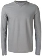 Transit V-neck Jumper, Men's, Size: 48, Grey, Cotton/linen/flax