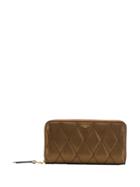Givenchy Metallic Diamond Quilted Wallet - Gold